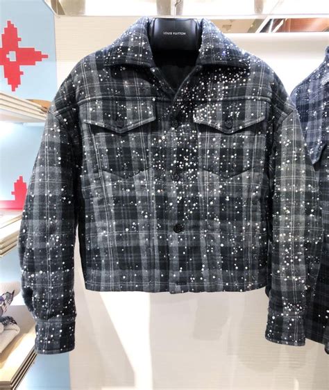 louis vuitton cropped flannel embellished blouson